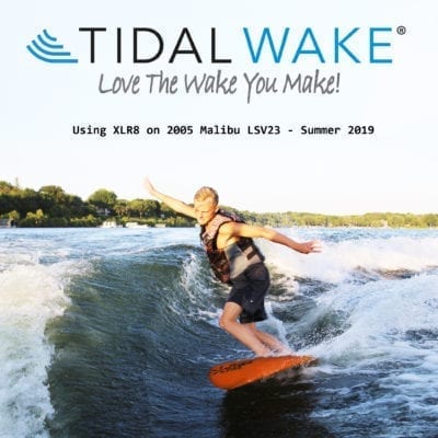 Surfing on a Tidal Wake