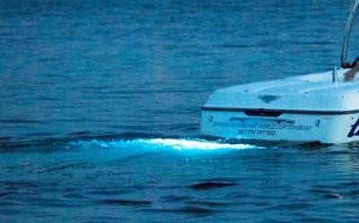 Led Light behind Boat