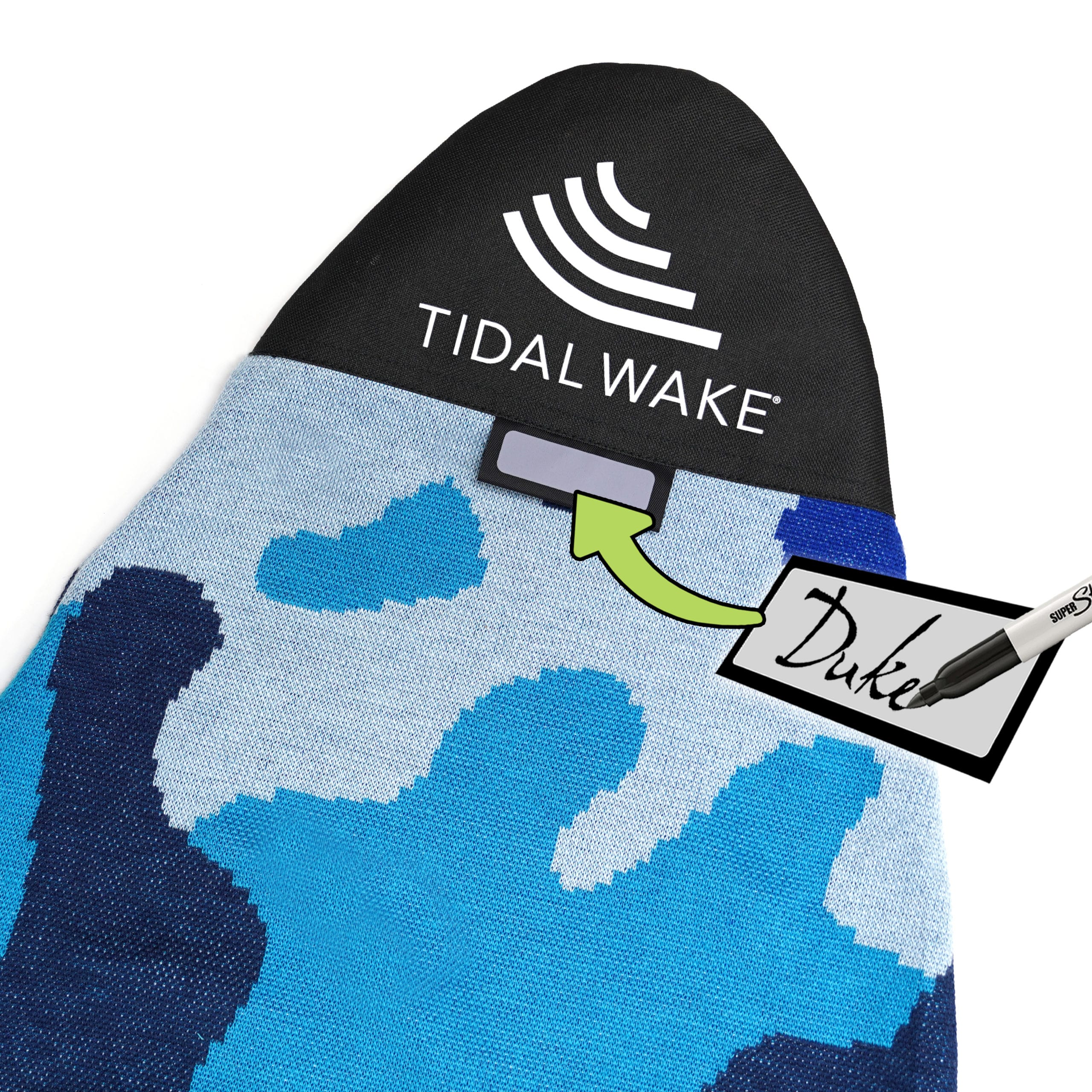 60 Tidal Wake TAG-IT Surf & Wake Board Sock Bag with Built-in Name Tag Personalize with Your Name! Round Nose Style Tag Your Bag 